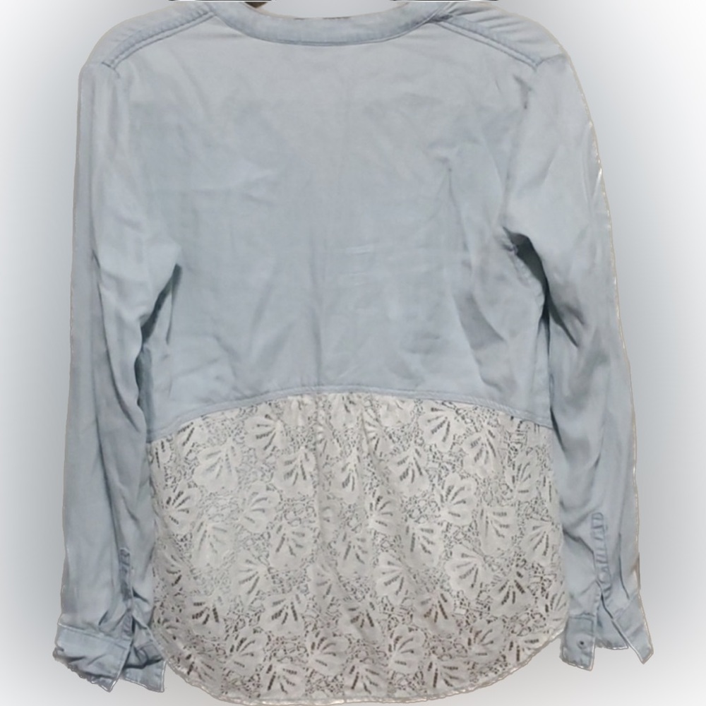 Anthropologie Holding Horses Chambray & Lace top!